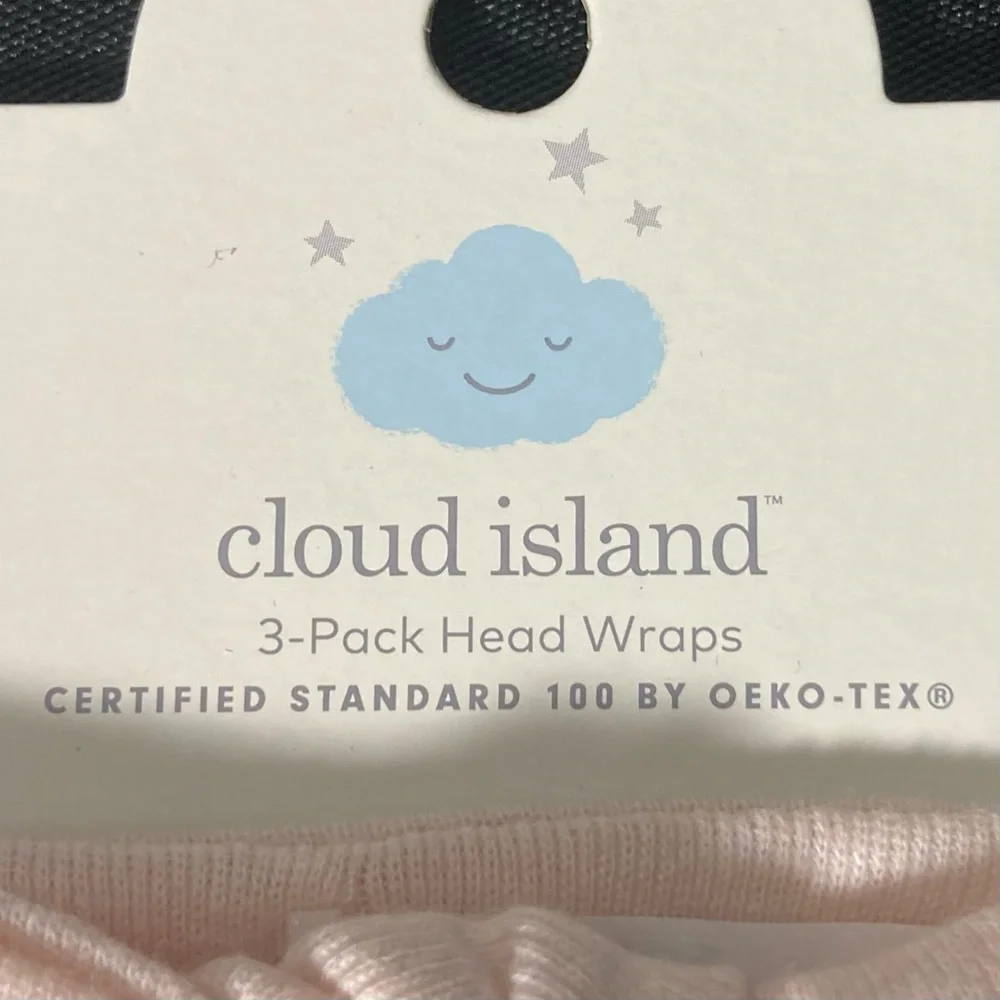 ⭐️ Cloud Island 100% Cotton Pink Bow Newborn Baby Headbands Set of 2